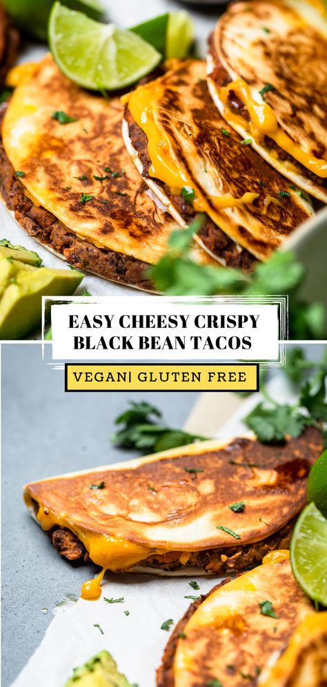 Vegan Shredded Cheese, Cheap Vegan Meals, Cheap Vegan, Black Bean Tacos, Vegan Mexican Recipes, Bean Tacos, Vegan Black Bean, Easy Vegan Dinner, Vegan Meal Prep