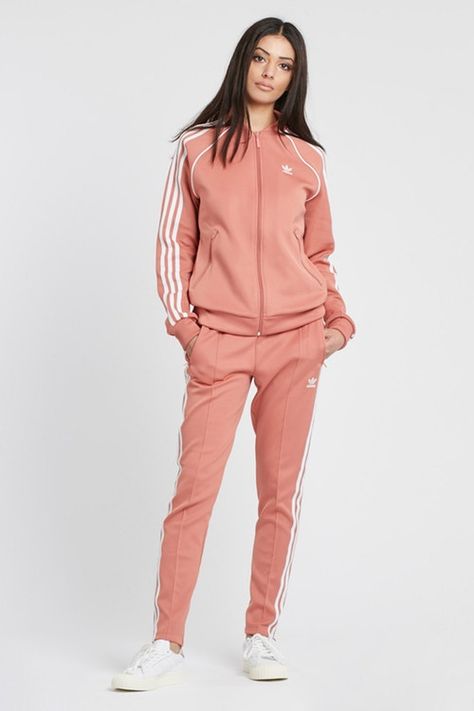 adidas Originals Dusky Ash Pink Track Pants logo trefoil pastel womens joggers where to buy set Sneakersnstuff Adidas Tracksuit Women, Adidas Track Pants Outfit, Addidas Shirts, Womens Joggers, Mode Adidas, Ash Pink, Track Pants Outfit, Looks Adidas, Adidas Set