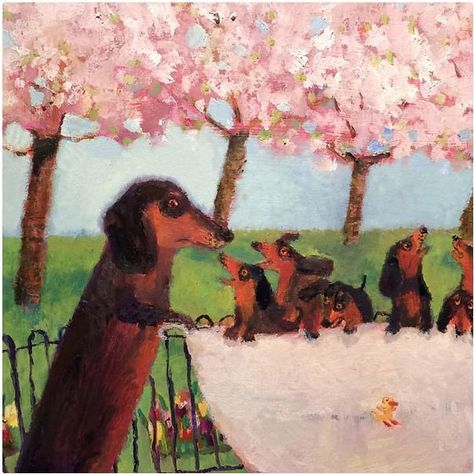 Vanessa Cooper Bath Time New Release | Signed Limited Edition Art | Free UK Delivery Vanessa Cooper, Doxie Art, Naïve Artist, Arte Folk, 강아지 그림, Limited Edition Giclee, Walk In The Park, Paper Artwork, Limited Edition Art Print