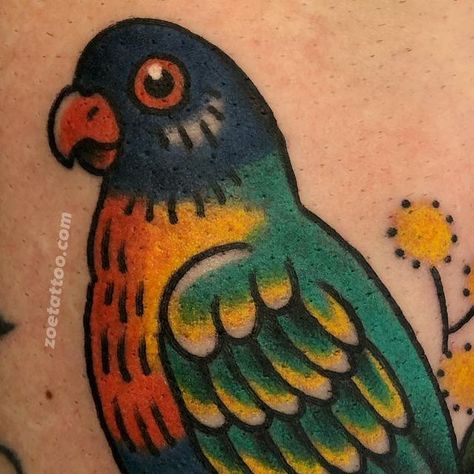 Zoe Wisdom (Zoe Dennis) on Instagram: "Loved doing this rainbow lorikeet for James (back before lockdown). Really great news today, can’t wait to see you all in the shop soon! @melbournetattooco" Rainbow Lorikeet Tattoo, Rainbow Lorikeet, Tour Poster, Tour Posters, News Today, See You, Piercings, Cool Art, Rainbow