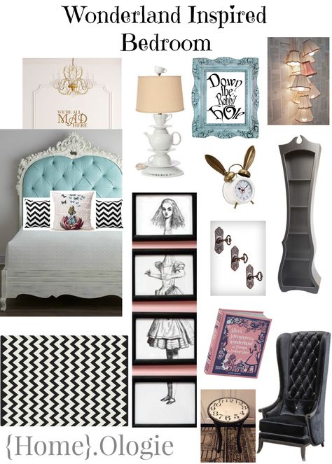 Follow us at:  https://www.facebook.com/pages/HomeOlogie/350196345132556?ref=hl Alice In Wonderland Inspired Bedroom, Wonderland Aesthetic Room, Alice In Wonderland Home Decor, Wonderland Bedroom, Alice In Wonderland Wedding Theme, Alice In Wonderland Bedroom, Wonderland Room, Disney Bedroom, Alice In Wonderland Room