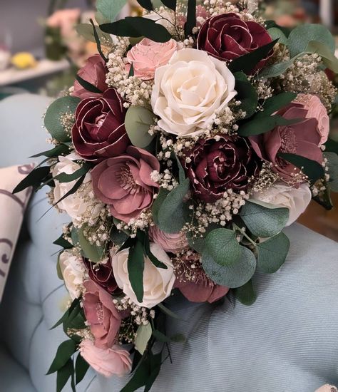 We're so in love with this romantic destination wedding bouquet! Our bride is getting married in Sint Maarten! We're shipping her flowers this week! Features Merlot peonies with rose gold tipping, blush ranunculus with rose gold centers, dusty mauve magnolia with rose gold centers, ivory roses, baby's breath, and champagne glitter! We can't wait to see the ceremony pictures for this dreamy wedding! #lttlteapotdesigns #luxurywoodflowers #woodflowers #destinationwedding #sintmaarten #stma... Rustic Rose Wedding, Glitter Bouquet, Dusty Rose Bouquet, Mauve Bouquet, Blush Ranunculus, Ceremony Pictures, Mauve Flowers, Mauve Wedding, Lavender Bouquet