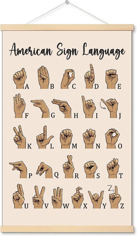 #signlanguage #american #canvas #ASL #alphabet #walldecor #amazon Abc In Asl, Als Alphabet, Abc Asl, Asl Poster, American Sign Language Alphabet, Asl Alphabet, Neutral Classroom, Neutral Classroom Decor, Printable Circles