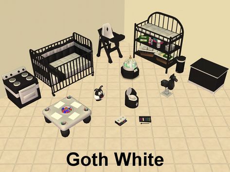 Mod The Sims - Goth Baby Nursery Sims 4 Goth Nursery, Sims 2 Nursery, Sims 4 Goth Infant Cc, Sims 4 Goth Furniture, Sims 4 Cc Goth Furniture, Sims 4 Cc Goth Clothing, Sims 4 Nursery Cc, Goth Baby Nursery, Goth Nursery