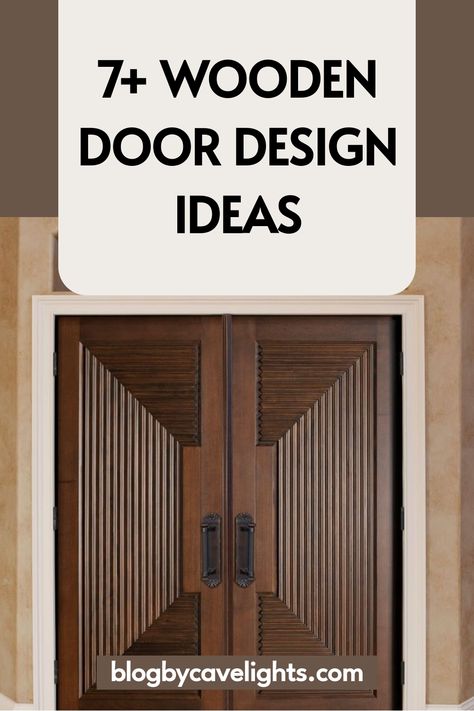 Wooden double doors with vertical and diagonal panel designs. Wood Door Design, Wooden Double Doors, Door Design Ideas, Grand Entry, Wooden Front Doors, Wooden Door Design, Wood Door, Wood Doors, Wooden Doors