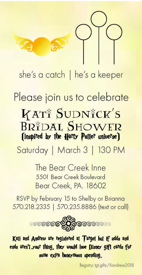 Harry Potter Bridal Shower Invitations, Harry Potter Theme Bridal Shower Ideas, Bridal Shower Harry Potter Theme, Harry Potter Bridal Shower Decorations, Harry Potter Themed Bridal Shower Ideas, Harry Potter Wedding Shower, Harry Potter Bridal Shower Ideas, Harry Potter Shower Ideas, Bridal Shower Ideas Decorations