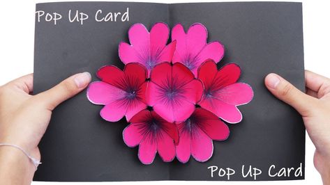 Pop Up Flower Cards, Paper Projects Diy, Pop Out Cards, Diy Pop Up Cards, Origami Cards, Tarjetas Pop Up, Pop Up Greeting Cards, Easy Paper Flowers, Paper Flower Crafts