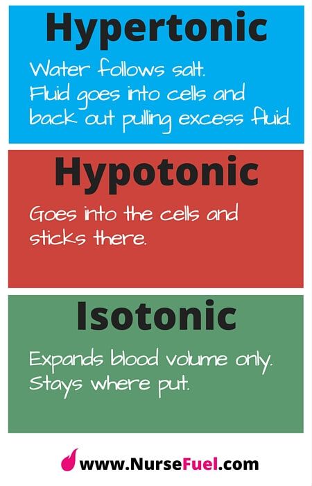 Hypertonic Hypotonic Isotonic - http://www.NurseFuel.com Nursing Study Tips, Paramedic School, Nursing Information, Nursing Mnemonics, Nursing Student Tips, Pharmacology Nursing, Nursing School Survival, Nursing School Studying, Nursing School Tips