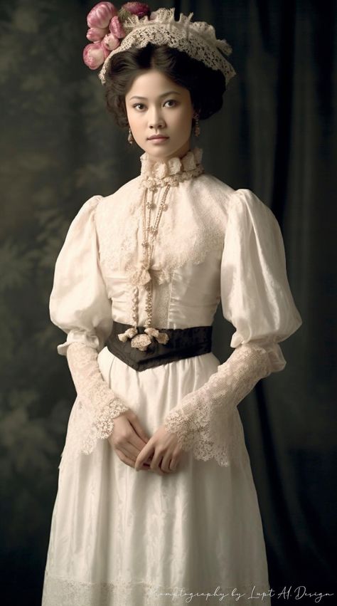 Asian Victorian, Bella Epoque, Titanic Fashion, 1800's Dress, Neat Casual Outfits, Childhood Stories, Ariana Grande Outfits, Victorian Lady, Three Sisters