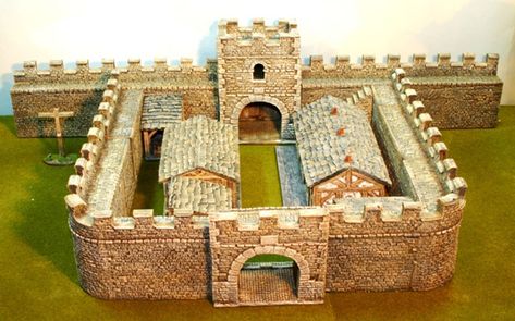 Roman Milecastle & Section of Hadrian's Wall by Grandmanner Model Castle, Roman Fort, Toy Castle, Hadrian’s Wall, Roman Britain, Minecraft Castle, Hadrians Wall, Wargaming Terrain, Castle Designs