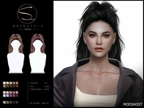 Download Y2K Ponytail Hairstyle 080224 for Sims 4 at ModsHost NOW! Y2K PONYTAIL hair with 24 colors, hope you like, thank you Recoloring Allowed: Yes #hair #gaming #sims4cc #videogames #female #sims #mods Sims 4 Messy Ponytail, Hairstyles With Pony, Sims 4 Ponytail, Sims 4 Mods Hair, Y2k Ponytail, Sims 4 Y2k, Female Sims, Ponytail Updo, Y2k Hairstyles