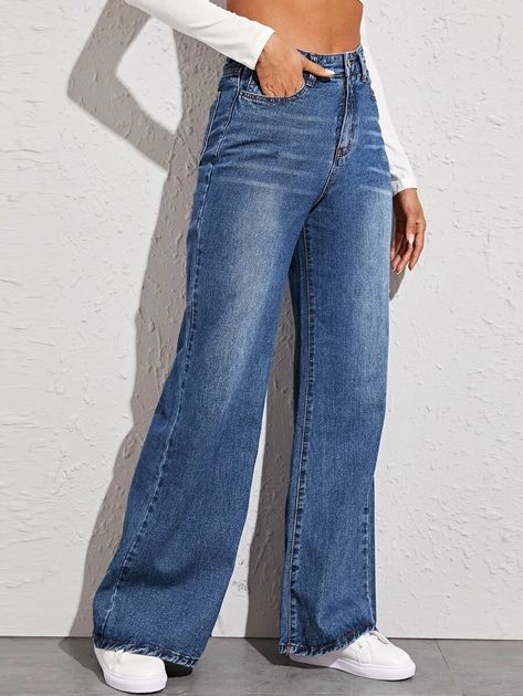 Styling Wide Leg Jeans, Sunset Blush, Mantel Outfit, High Waisted Jeans Outfit, Wide Leg Pants Jeans, High Waisted Wide Leg Jeans, High Waist Wide Leg Jeans, Jean Large, Jean Vintage