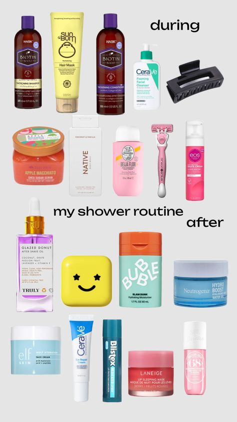 my in depth shower routine 🫶 #preppy #fall #shower #showerroutine Shower Products, Shower Stuff, Shaving Oil, Preppy Fall, Shower Routine, In Depth, After Shave, Hair Mask, Sugar Scrub