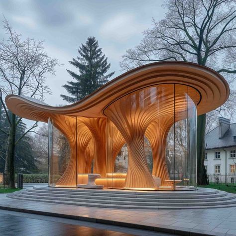 Pavilion Building Concept 4461 Organic Pavilion Architecture, Pavillion Concept Design, Insertion Architecture, Pavilion Architecture Public Spaces, Pavillion Architecture, Architecture Pavilion, Wood Pavilion, Waterfront Development, Pavilion Furniture