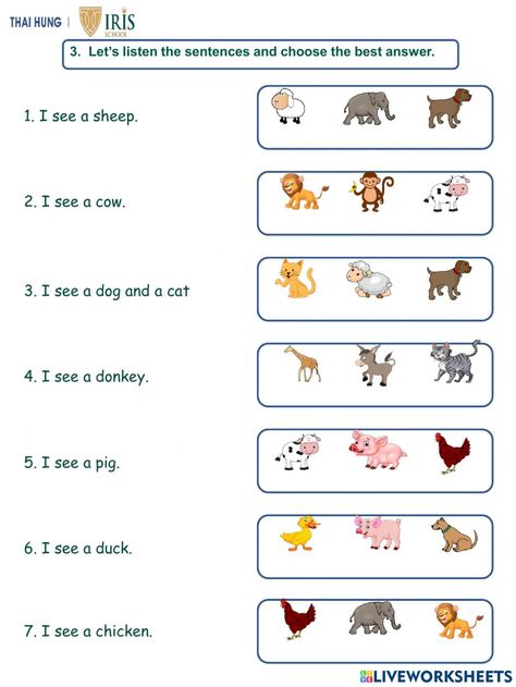 Animal English Worksheet, Animal Games For Kids Classroom, English Animals Worksheet, Worksheet Animals For Kids, Animal Worksheets Kindergarten, Pet Animals Worksheets For Kids, Animals For Kids Teaching, Worksheets About Animals, Domestic Animals Worksheets For Kids