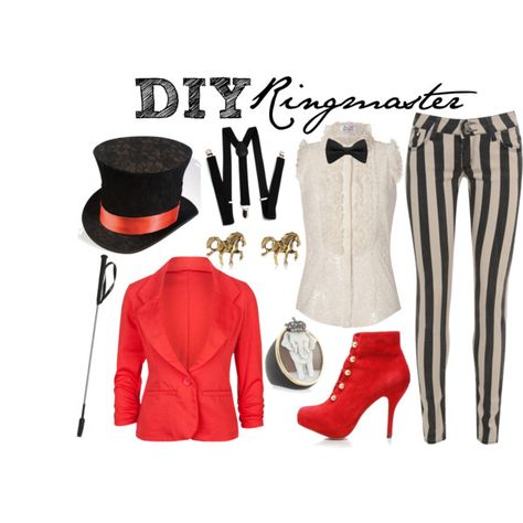 DIY Ringmaster - Polyvore Ringmaster Costume, Halloween Circus, Diy Kostüm, Circus Birthday Party, Circus Costume, Casual Cosplay, Up Costumes, Circus Party, Maquillage Halloween