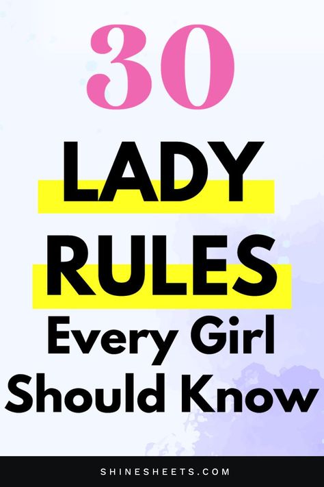 Being A Lady, Lady Rules, Life Hacks Every Girl Should Know, Be A Lady, Best Marriage Advice, Life Rules, Self Respect, Fashion Mistakes, Style Mistakes