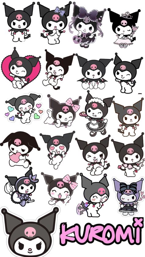 Kuromi Kuromi Sticker, Hello Kitty Book, Hello Kitty Clipart, Magic Eye Pictures, Cute Eyes Drawing, Cute Easy Doodles, Images Kawaii, Tumblr Stickers, Hello Kitty Halloween