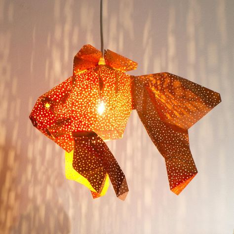 DIY Fish Lamp Kids Room Nightlight Nursery lamp Modern | Etsy Paper Light Shades, Fish Lanterns, Modern Hanging Lamp, Fish Lamp, Paper Lanterns Diy, Animal Lamp, Nursery Lamp, Paper Lampshade, Paper Light