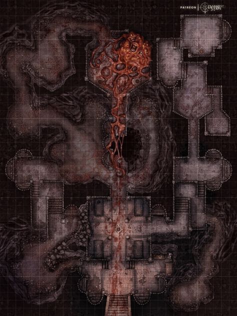 The Crypt [40x30] |  Darkest Maps auf Patreon Crypt Battlemap, Spelljammer Maps, Fantasy City Map, Dnd World Map, Fantasy Town, Fantasy World Map, Darkest Dungeon, Tabletop Rpg Maps, Fantasy Maps