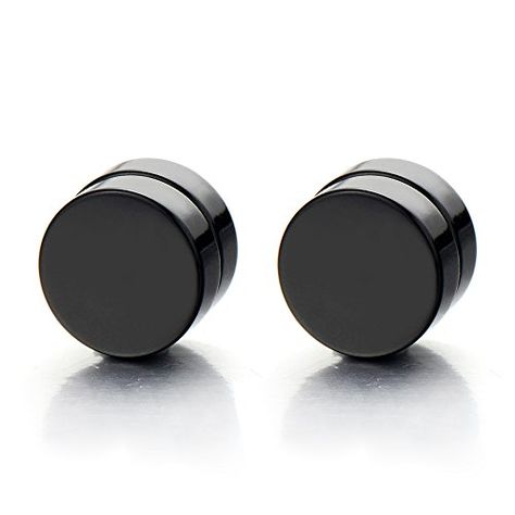 2pcs Magnetic Black Circle Stud Earrings for Men Women, Non-Piercing Clip On Cheater Fake Ear Gauges (Wide:10MM) *** Want additional info? Click on the image. We are a participant in the Amazon Services LLC Associates Program, an affiliate advertising program designed to provide a means for us to earn fees by linking to Amazon.com and affiliated sites. Mens Piercings, Daith Ear Piercing, Piercing Clip, Double Cartilage Piercing, Ear Piercings Helix, Jewelry Gallery, Multiple Ear Piercings, Ear Piercings Cartilage, Circle Stud Earrings