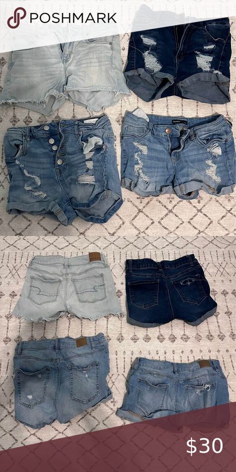 Shorts all like a size 4 with stretch bundle of 4 Most High, Bundles, Size 4, High Waisted, Plus Fashion, Pants, Closet, Fashion Tips, Fashion Trends