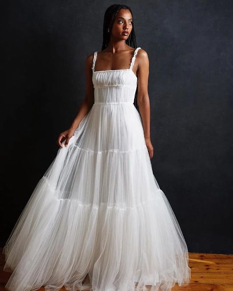 Bldhn Wedding Dress, Wedding Dresses Pleated, Ankle Length Wedding Dresses, Vintage Tulle Wedding Dress, Fashionable Bridesmaid Dresses, Pleated Tulle Wedding Dress, Madison Chamberlain Bridal, Farmland Wedding, Harriette Gordon