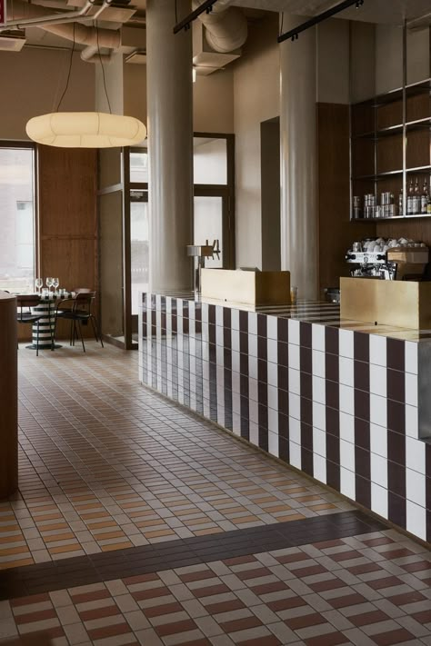 Omadi - Studio Joanna Laajisto Concept Restaurant, Coco Lapine Design, Restaurant Flooring, Design Café, Eclectic Aesthetic, Alvar Aalto, Industrial Buildings, Floor Patterns, Restaurant Interior