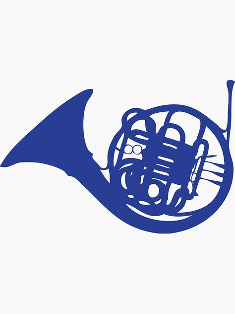 "Blue French Horn" Sticker by cotchin | Redbubble Lil Tattoo, Paper Things, Blue French, French Horn, Leg Sleeves, How I Met Your Mother, Design Grafico, French Blue, Fun Stuff