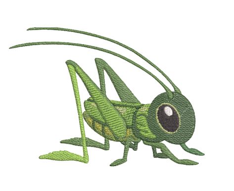 Cartoon Grasshopper, Grasshopper Cartoon, Cute Grasshopper, Cartoon Embroidery Design, Embellished Clothing, Grasshoppers, Unique Embroidery, Cartoon Embroidery, Free Embroidery Designs