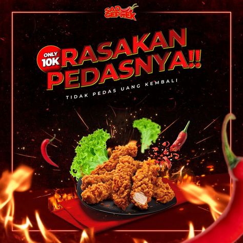 Poster Ayam geprek Ayam Geprek Aesthetic, Hot Chicken, Menu Design, Aesthetic Design, Food Design, Design Digital, Jaguar, Audio, Chicken