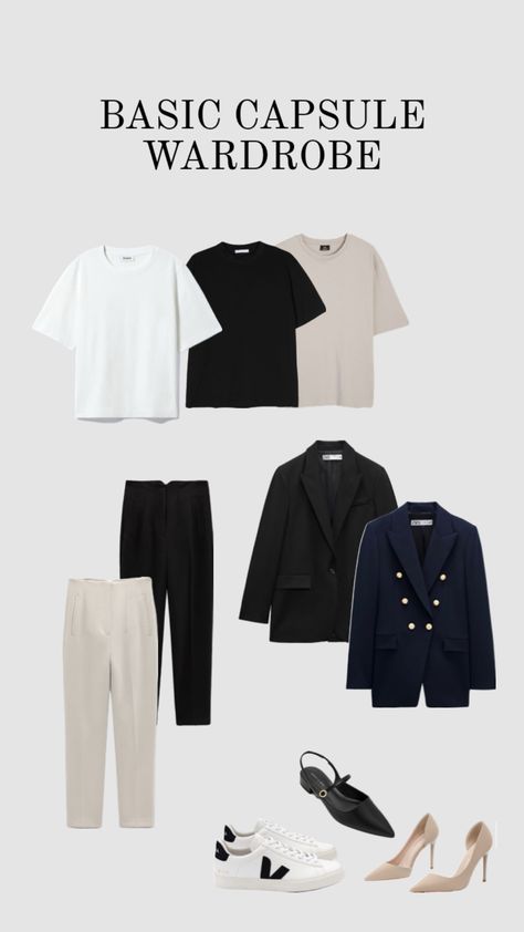 CAPSULE WARDROBE Monochrome Capsule Wardrobe, All Year Capsule Wardrobe, Mini Capsule Wardrobe, Pant Outfits, Luggage Packing, Weekend Packing, Capsule Wardrobe Women, Black Pants Outfit, Packing Luggage