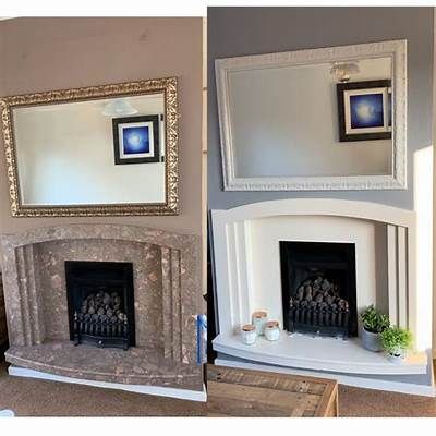 Painting A Sand Stone Fireplace | Stone fireplace makeover, Stone ... Paint Over Marble Fireplace, Painting Marble Fireplace, Painted Marble Fireplace, Paint Marble Fireplace, Marble Fireplace Ideas, Painted Fireplace Ideas, Living Room Design Blue, Fireplace Paint, Brick Ranch Houses