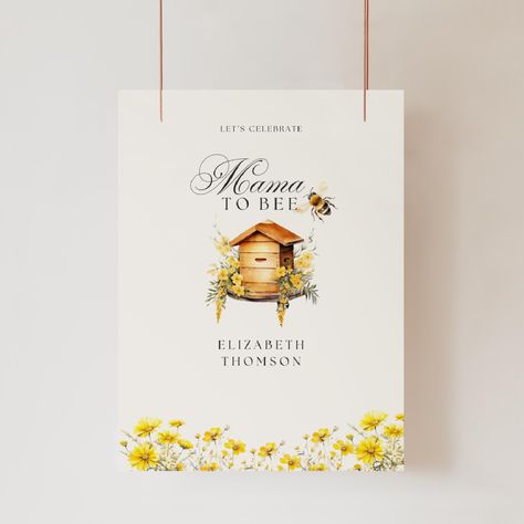 Mama To Bee Baby Shower Welcome Sign, Mama To Bee Baby Shower Invite, Mommy to Bee Baby Shower Invite, A Little Honey Is On The Way, FB02 by LoveStoryCoDesign on Etsy Mama To Bee, Bee Baby Shower Invitations, Bee Baby Shower Theme, Mommy To Bee, Bee Baby, Bee Baby Shower, Shower Welcome Sign, Invitation Baby Shower, Baby Shower Invite