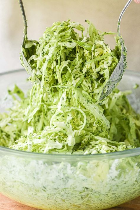 Elevate Your Salad Game with Green Goddess Coleslaw ~ this coleslaw recipe is packed with fresh herbs and goes with everything you're barbecuing this summer! The Best Coleslaw, Best Coleslaw, Current Recipes, Salad Coleslaw, Coleslaw Recipes, October Food, Coleslaw Dressing, Goddess Dressing, Green Goddess Dressing