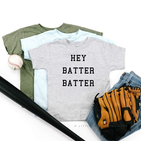 Hey Batter Batter! Step up to plate with these cute baseball shirts for kids, only at littlemamashirtshop.com. Toddler Baseball Shirt, Baseball Graphic Tees, Baseball Cap Outfit, Father Son Shirts, Baseball Shorts, Softball Shirt, Fourth Of July Shirts, Kids Baseball