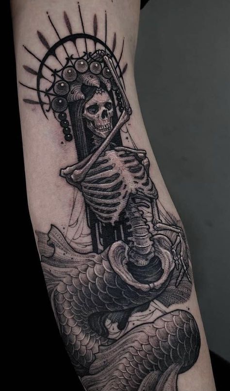 Woman Skeleton Tattoo, Black Mermaid Tattoo, Mermaid Tattoo Ideas For Women, Math Tattoo, Mermaid Tattoo Ideas, Macabre Tattoo, Siren Tattoo, Avatar Tattoo, Mermaid Tattoo Designs