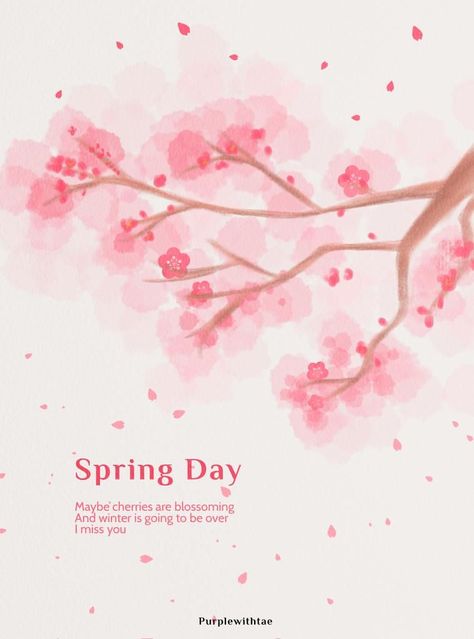 Spring Day, Bts, Flowers, Wall, Red, Pink, White