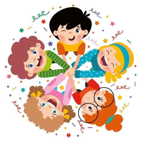 Group of children putting hands together | Premium Vector #Freepik #vector #hands-together #togetherness #together #team-hands Demon Reference, Kids Graphic Design, Famous Anime, Anime Hands, Flat Icons Set, Kids Vector, Hands Together, Face Characters, Speech Bubble