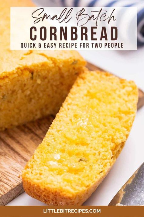 Want freshly baked bread for a simple meal for one or an intimate dinner for two? This small-batch cornbread recipe is the perfect side. Cornbread Recipe For Two, Cornbread For Two, Small Batch Cornbread, Intimate Dinner For Two, Basic Cornbread Recipe, Quick Cornbread, Cream Corn Bread, Easy Cornbread Recipe, Meal For One