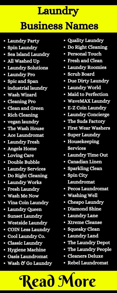 Laundromat Names: 424+ Unique & Catchy Laundry Business Name Ideas Laundry Names Ideas, How To Start A Laundry Mat Business, Wash And Fold Laundry Business, Laundry Business Ideas, Laundry Service Business Ideas, Laundry Mat Business Ideas, Business Names Ideas Unique, Laundromat Business, Laundry Business