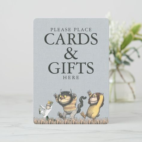 Where the Wild Things Are | Cards & Gifts Gifts Table Sign, Wild Things Party, Gifts Table, Gift Table Signs, Wild One Birthday Party, Kids Party Supplies, Table Sign, 1st Birthday Invitations, Boy First Birthday