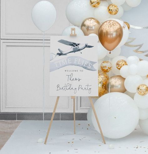 Airplane Birthday Welcome Sign | Time Flies Vintage Plane 1st Birthday Welcome Decor Editable Template S204 Pilot Theme 1st Birthday Party, Vintage Airplane 1st Birthday Party, Airplane Bday Party, Classy 1st Birthday Boy, Pilot 1st Birthday Theme, Vintage Plane First Birthday, Aviator Birthday Party, Plane 1st Birthday Party, Travel Theme 1st Birthday Party