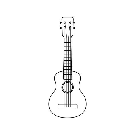 Ukulele Drawing, Ukelele, Ukulele, Easy Drawings, The Black, Vector Art, White Background, Vector Free, Hawaii