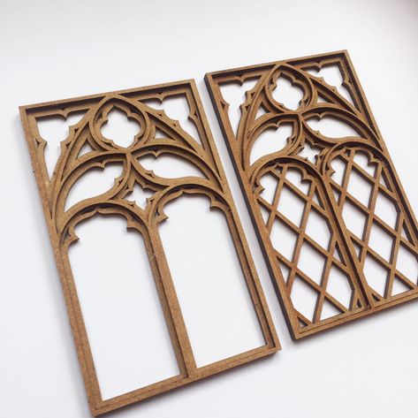 1:12 Scale Miniature Gothic Window Diy Kit One Inch Scale - Etsy Victorian Room Divider, Window Diy, Gothic Window, Church Window, Gothic Windows, Miniature Dollhouse Furniture, Church Windows, Diy Window, Dollhouse Decor