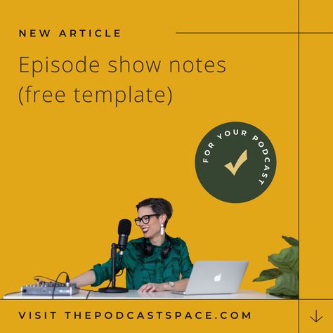 Podcast Show Notes Template, Free Shows, Podcast Tips, Notes Template, Morning Motivation, Note Writing, Planner Pages, Marketing Strategy, Writing