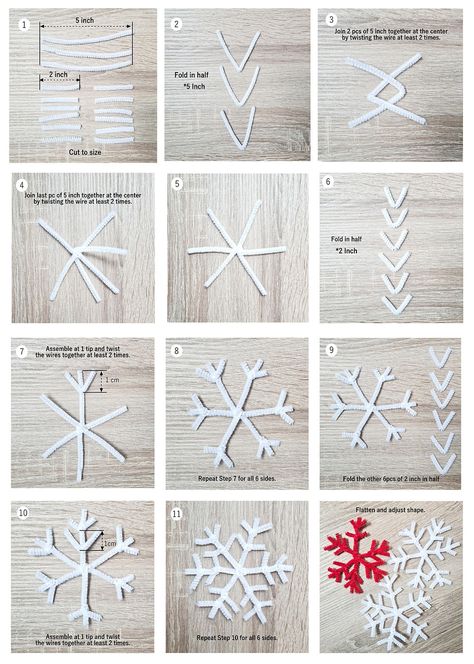 Pipecleaner Christmas Crafts For Kids, Pipe Cleaner Snowflakes, Snowflakes For Kids, Diy Snowflake, Christmas Art For Kids, Easy Ornaments, Frozen Themed Birthday Party, Snowflake Craft, Snow Flakes Diy