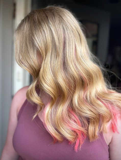 Hot pink peekaboo   Hair by Stylist Regan.  

Reserve today: 816-605-1949 or Book Online, Hot Pink Peekaboo Hair, Pink Peekaboo Hair, Pink Peekaboo, Peekaboo Hair, Dimensional Color, Glam Room, Beauty Industry, Balayage, Hot Pink