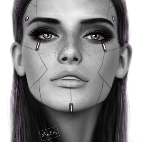 Cyberpunk Makeup Tutorial, Robot Makeup Cyborgs, Cyberpunk Halloween Costume, Cyberpunk Makeup Ideas, Cyberpunk Face, Robot Makeup, Cyberpunk Photoshoot, Cyberpunk Makeup, Futuristic Makeup