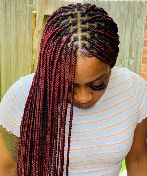 Burgundy Knotless, Braid Sizes, Braids Edges, Blonde Knotless, Goddess Braid, Curly Locs, Small Knotless, Braids Knotless, Knotless Box Braids